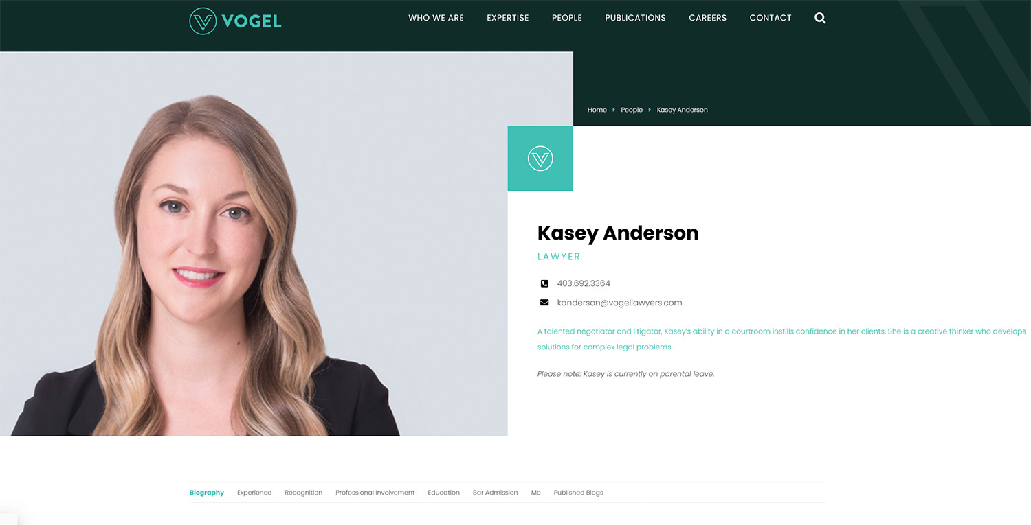 Kasey Anderson Vogel Verjee Bio